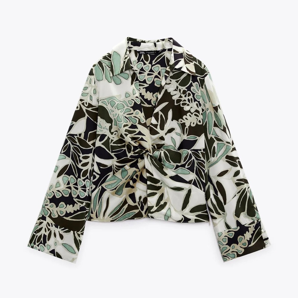 Zara satin print blouse